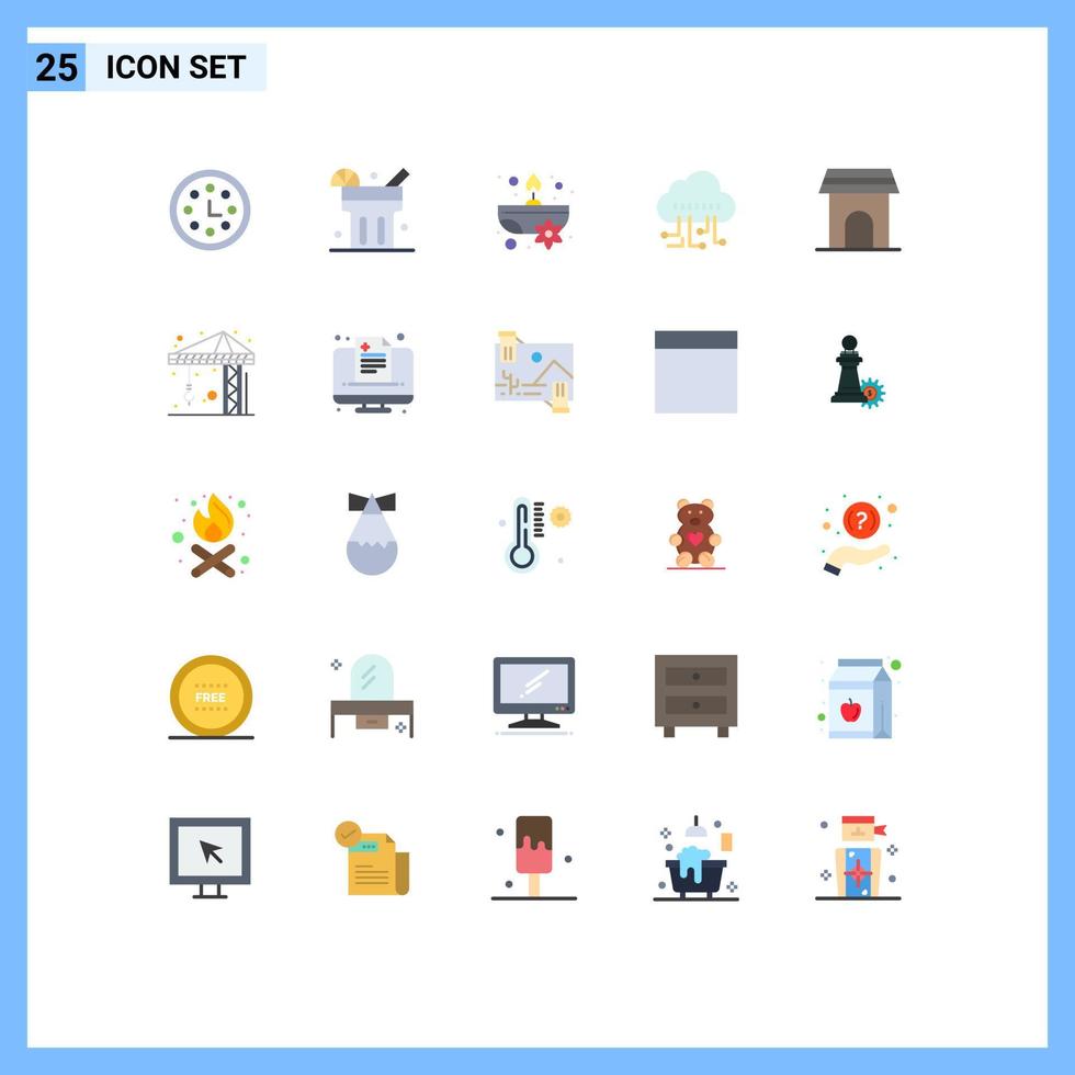 Universal Icon Symbols Group of 25 Modern Flat Colors of home appliance candle apartment manage Editable Vector Design Elements