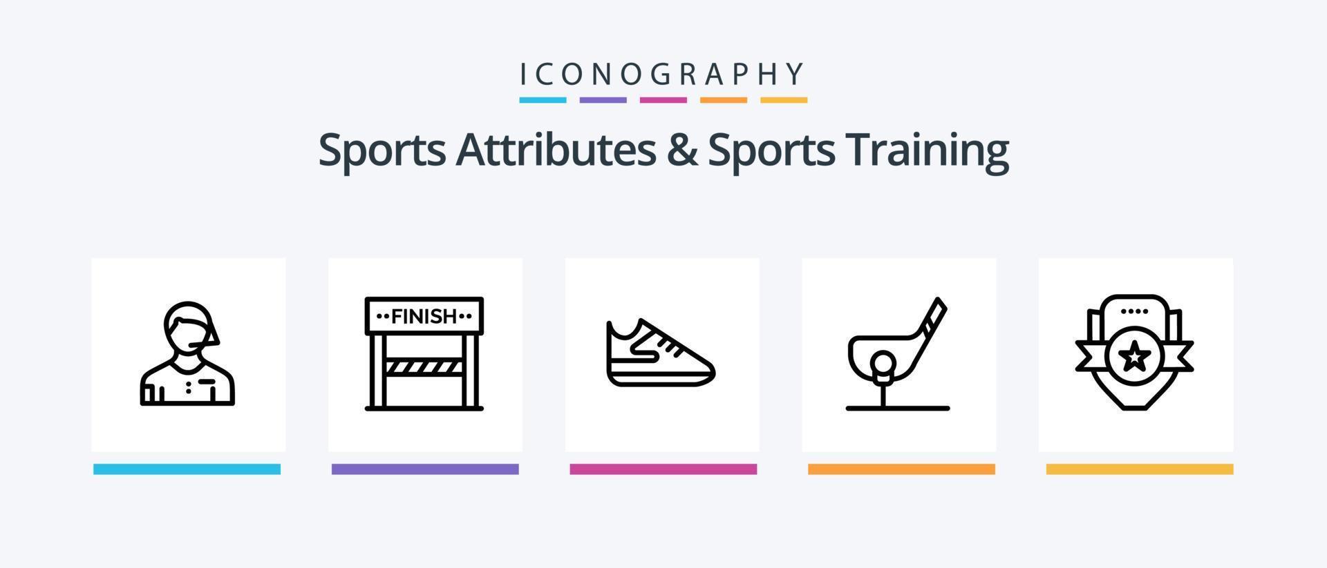 Sports Atributes And Sports Training Line 5 Icon Pack Including exercise. linesman. fan. judge. arbiter. Creative Icons Design vector