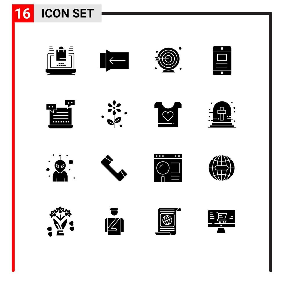 16 iconos creativos signos y símbolos modernos del objetivo del carrito de compras ai elementos de diseño vectorial editables en línea vector