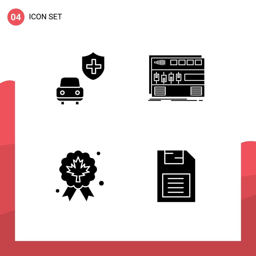 Set of Modern UI Icons Symbols Signs for car award audio rackmount quality Editable Vector Design Elements