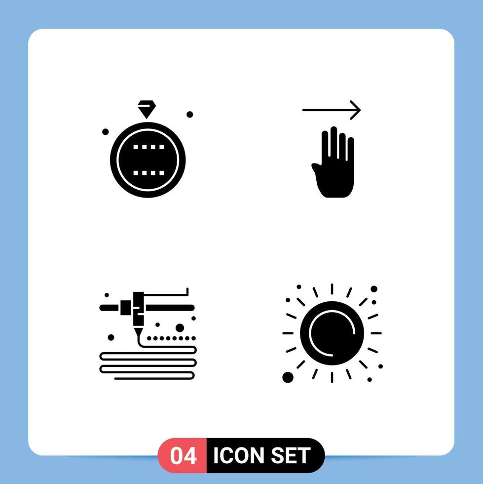 paquete de iconos vectoriales de stock de 4 signos y símbolos de línea para el anillo de modelado de celebración cuatro elementos de diseño vectorial editables de verano vector