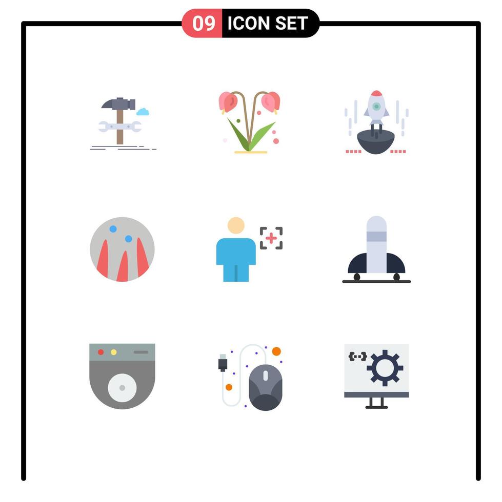 9 Creative Icons Modern Signs and Symbols of hair treatment hair conditioning spring spaceship startup Editable Vector Design Elements