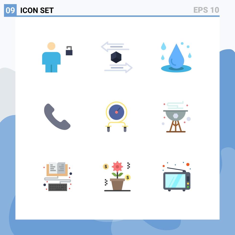 9 Creative Icons Modern Signs and Symbols of call phone return water liquid Editable Vector Design Elements