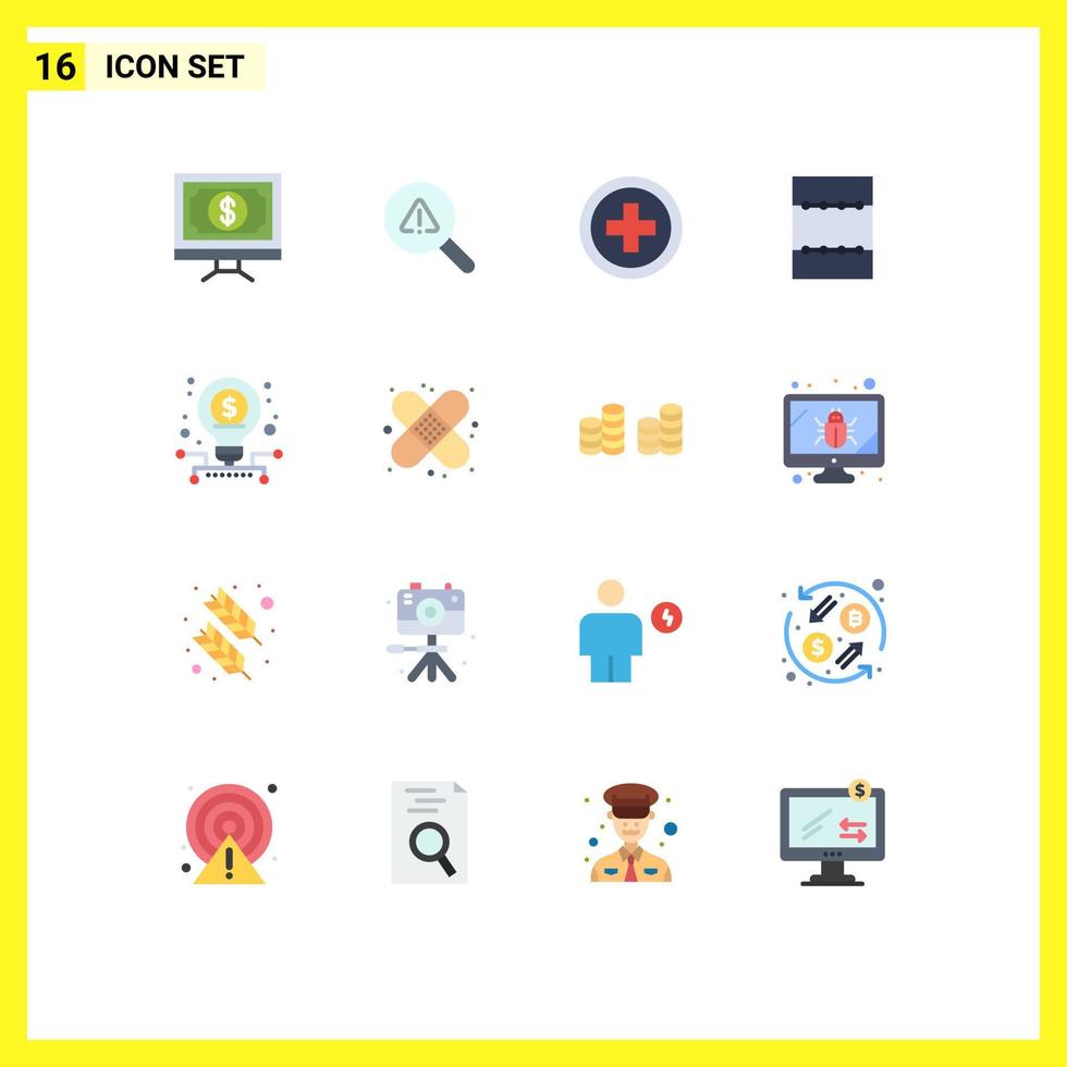 16 Thematic Vector Flat Colors and Editable Symbols of stock investment error business layout Editable Pack of Creative Vector Design Elements