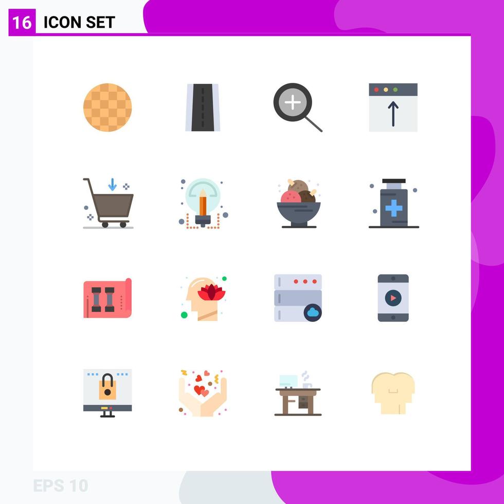 16 Thematic Vector Flat Colors and Editable Symbols of ideas e app commerce buy Editable Pack of Creative Vector Design Elements