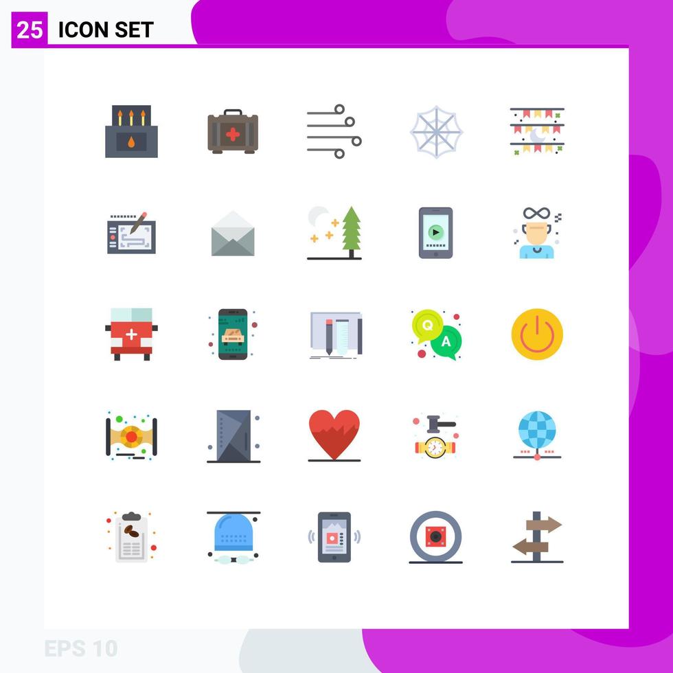 25 Creative Icons Modern Signs and Symbols of celebration moon blow web halloween Editable Vector Design Elements
