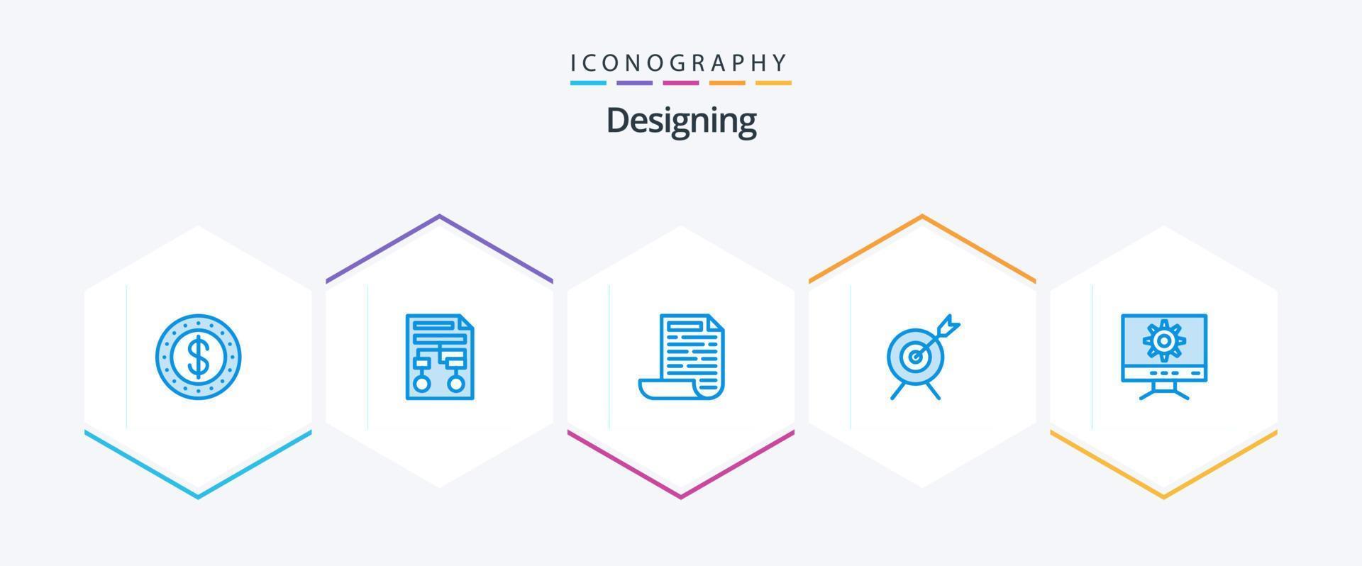 Designing 25 Blue icon pack including . setting. file. computer. aim vector