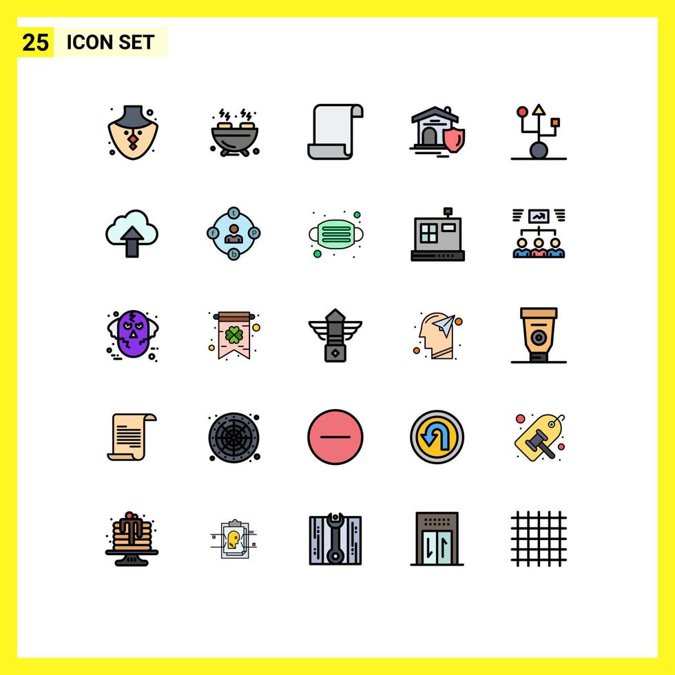 Set of 25 Modern UI Icons Symbols Signs for hardware devices log computers real Editable Vector Design Elements