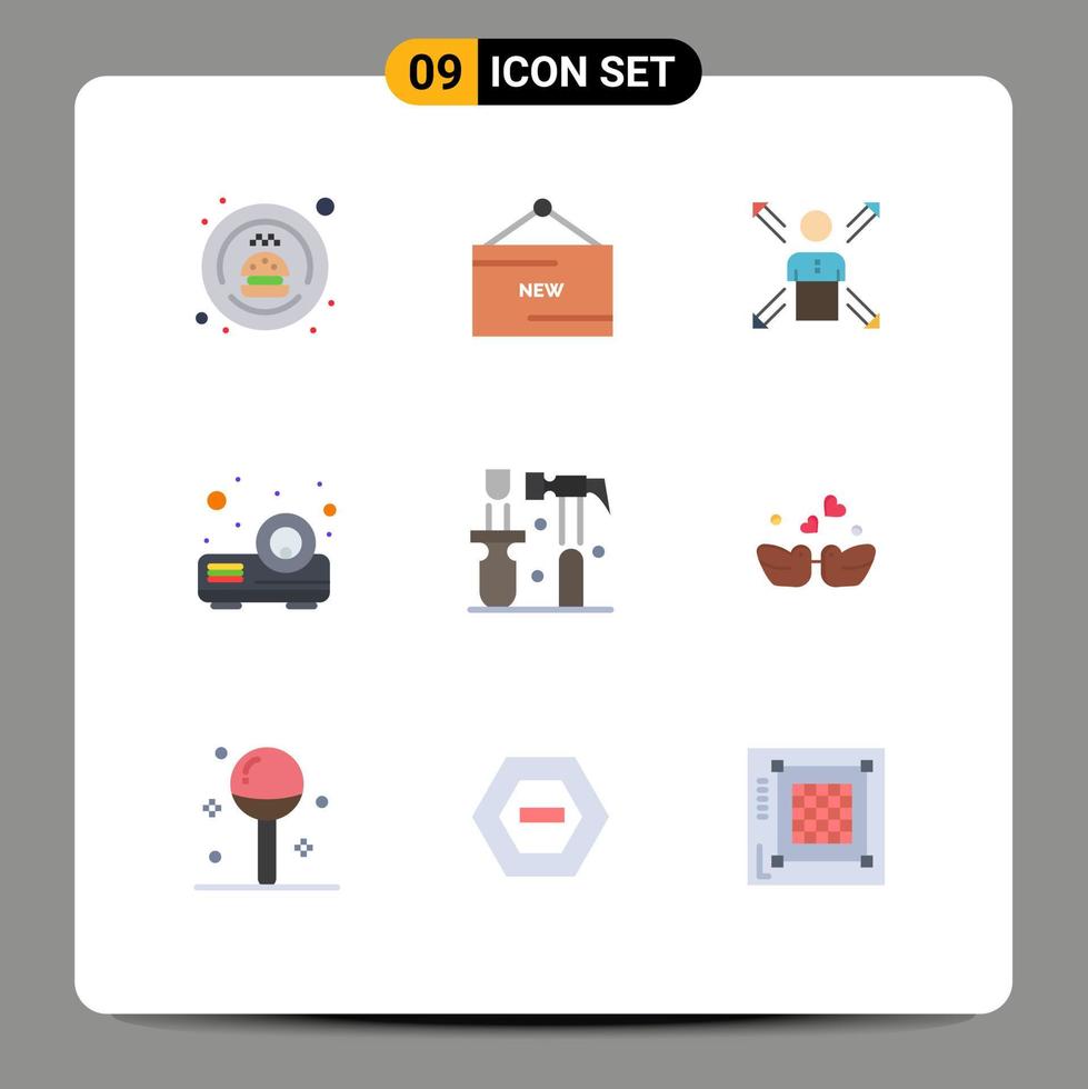 9 Creative Icons Modern Signs and Symbols of presentation ways promotion person employee Editable Vector Design Elements