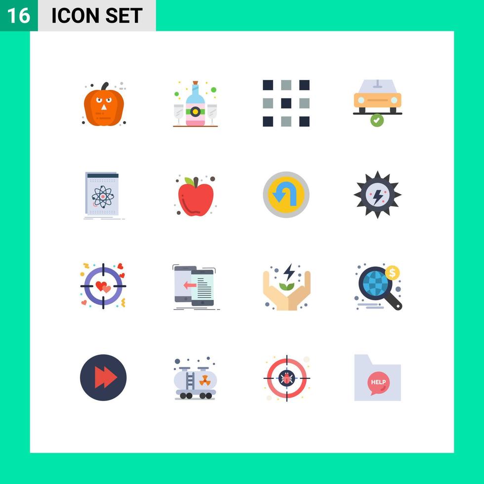 Group of 16 Flat Colors Signs and Symbols for developer api grid ok complete Editable Pack of Creative Vector Design Elements