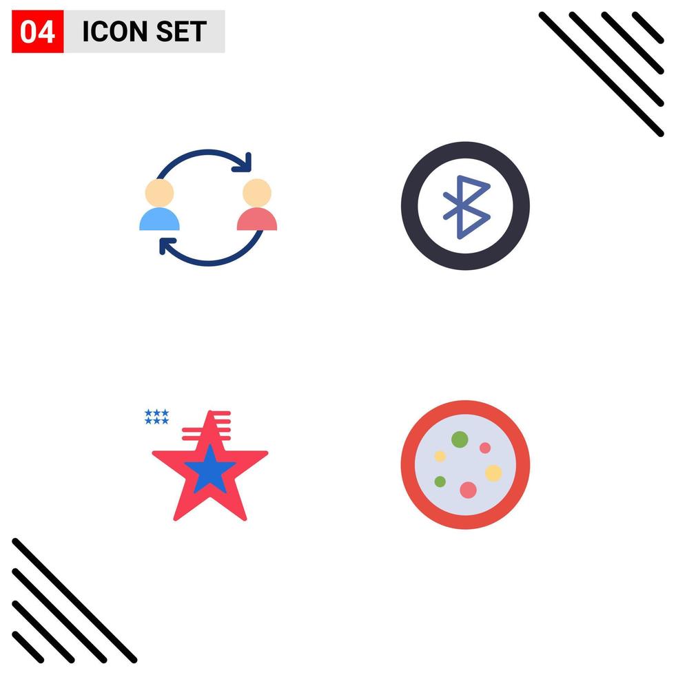 Universal Icon Symbols Group of 4 Modern Flat Icons of avatar american transfer connection usa Editable Vector Design Elements