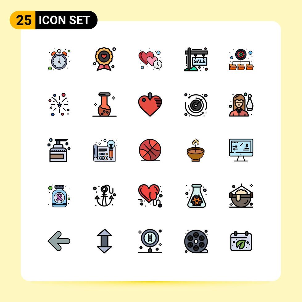 25 Creative Icons Modern Signs and Symbols of sign hording label board time Editable Vector Design Elements