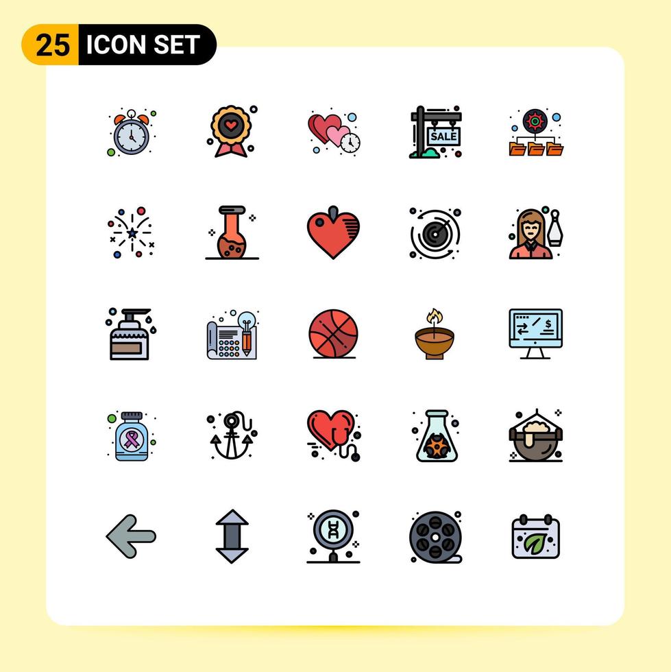 25 iconos creativos signos y símbolos modernos de elementos de diseño vectorial editables en el tiempo del tablero de etiquetas vector