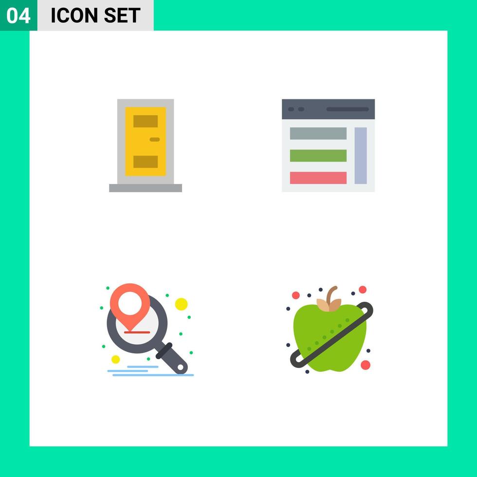 4 Universal Flat Icon Signs Symbols of construction marketing planning communication sidebar apple Editable Vector Design Elements