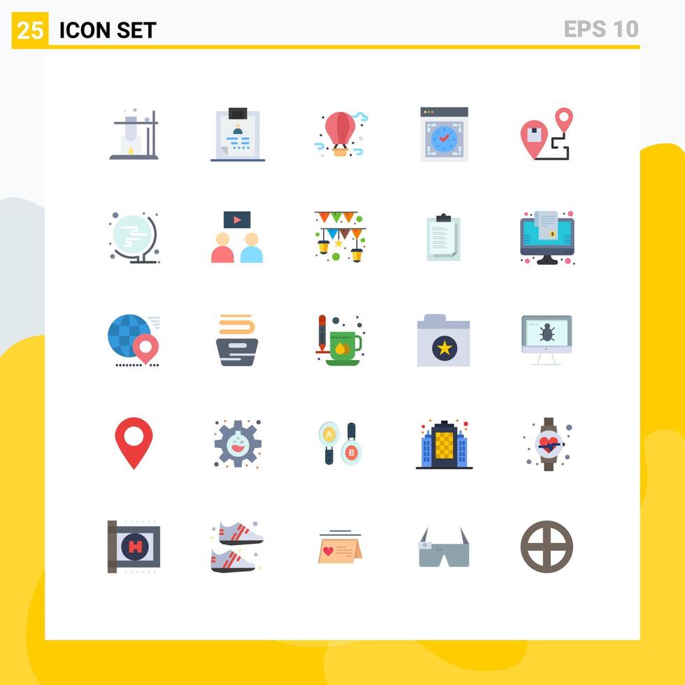 Universal Icon Symbols Group of 25 Modern Flat Colors of delivery watch air balloon device computer Editable Vector Design Elements