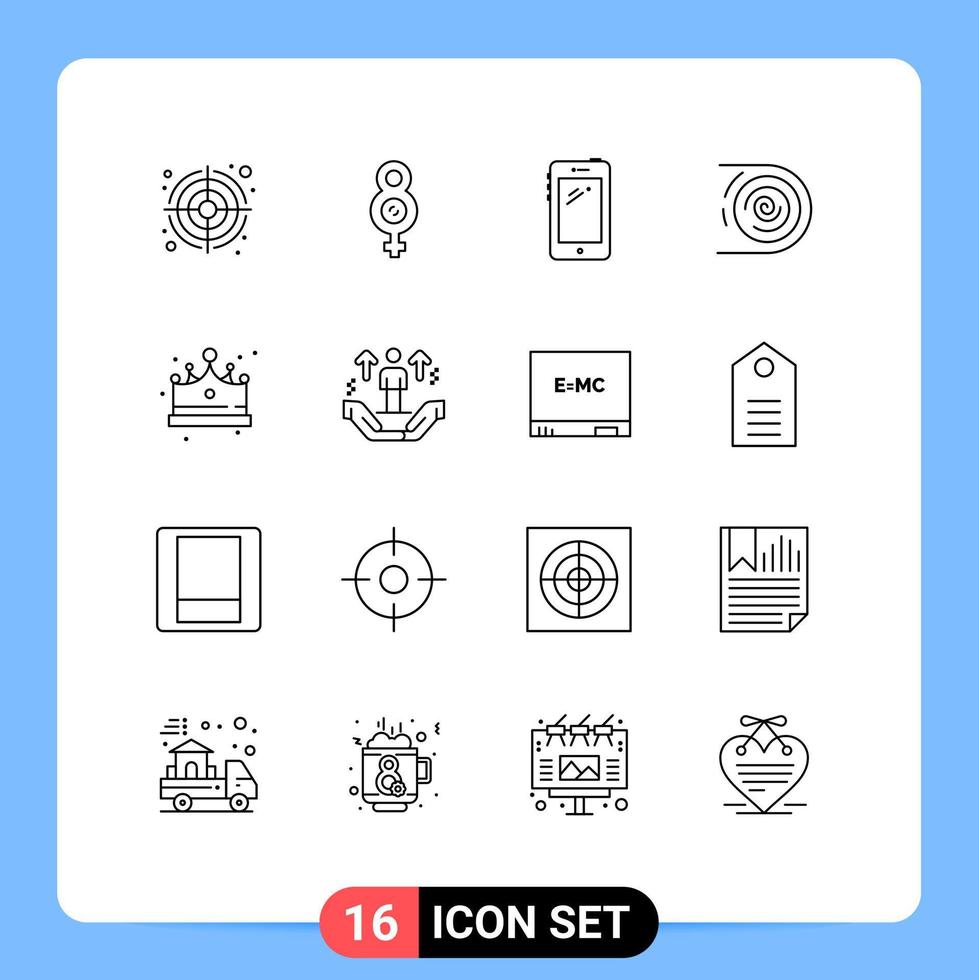 Set of 16 Modern UI Icons Symbols Signs for fashion endless mobile disruptive circulation Editable Vector Design Elements