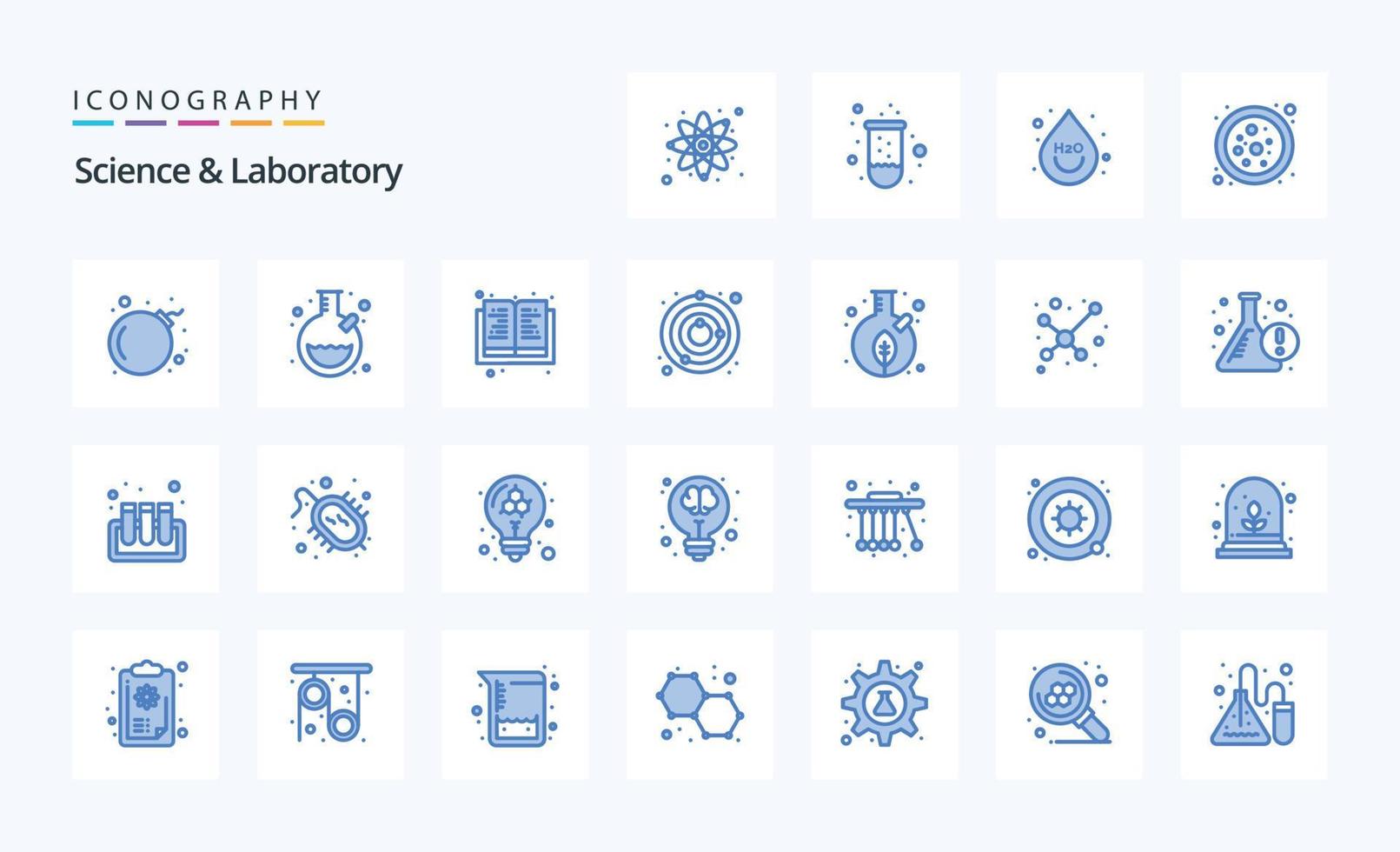 25 Science Blue icon pack vector