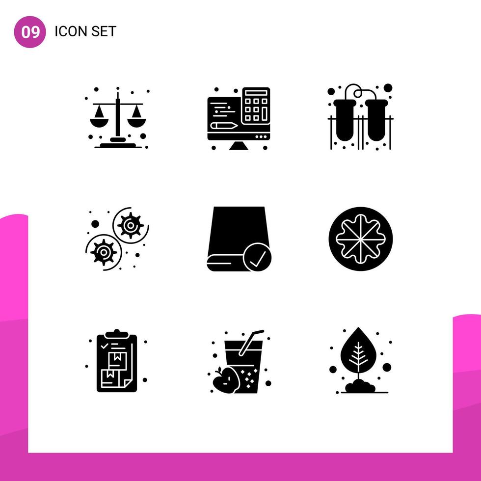 Modern Set of 9 Solid Glyphs and symbols such as devices computers experiment settings gear Editable Vector Design Elements