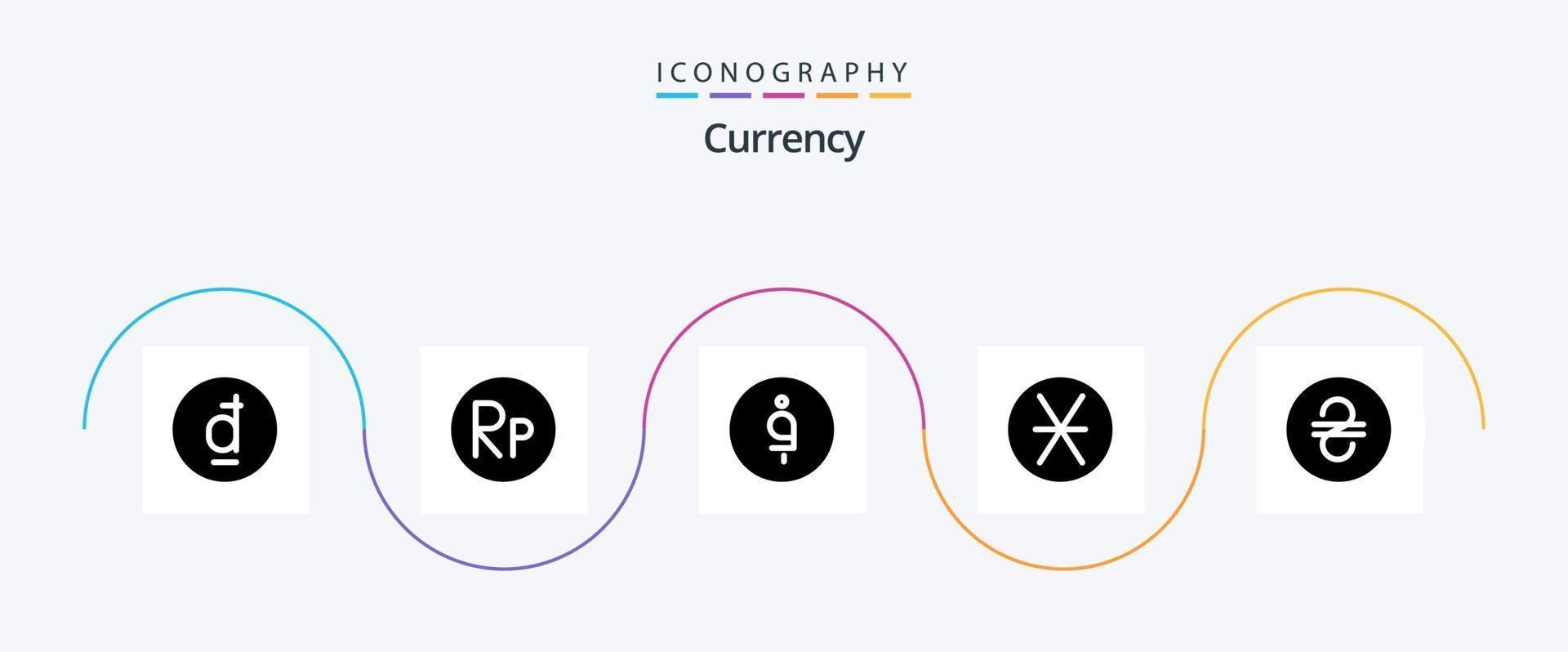 Currency Glyph 5 Icon Pack Including coin . denarius . rupiah. afghanistan vector