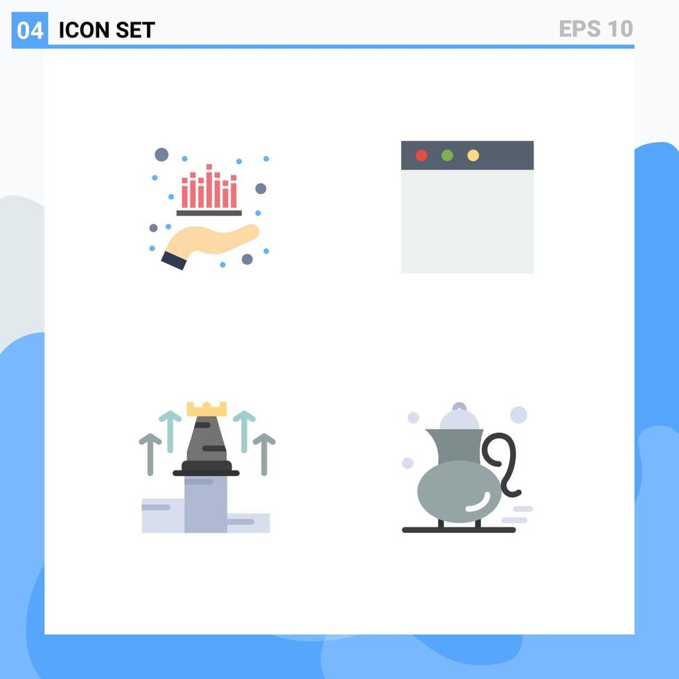 4 Flat Icon concept for Websites Mobile and Apps asset up market mac chess Editable Vector Design Elements