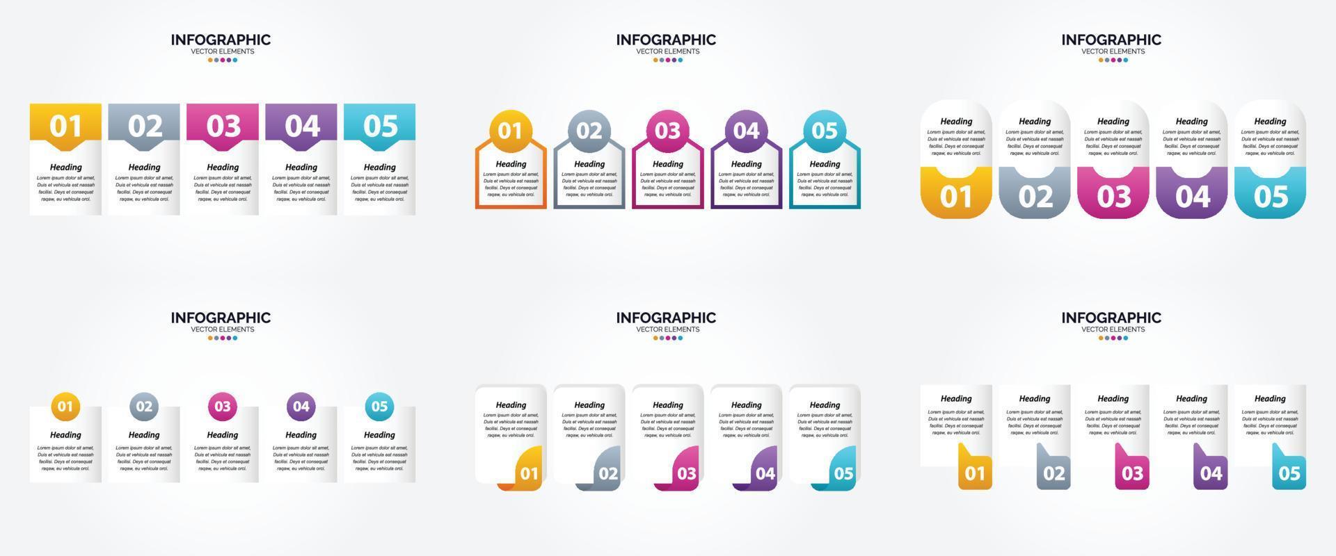 ilustración vectorial infografía conjunto de diseño plano para folleto publicitario y revista vector