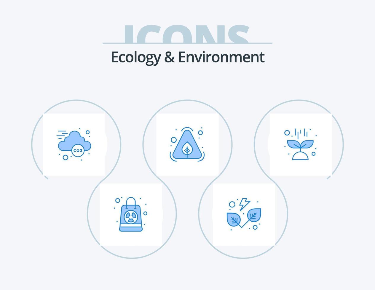 Ecology And Environment Blue Icon Pack 5 Icon Design. science. nature. co ecology. recycle. garbage vector