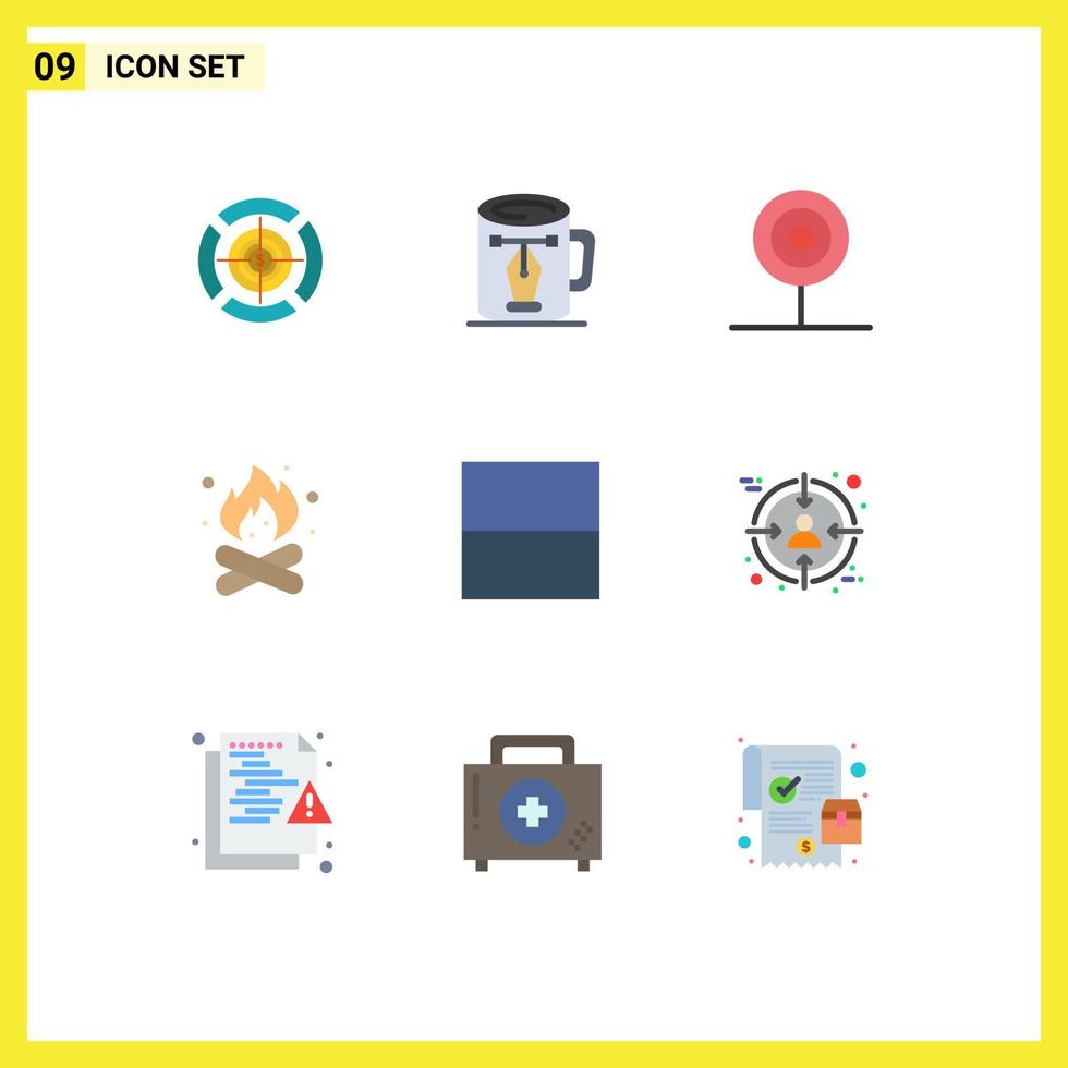 9 Creative Icons Modern Signs and Symbols of hot camping nodes camp food Editable Vector Design Elements