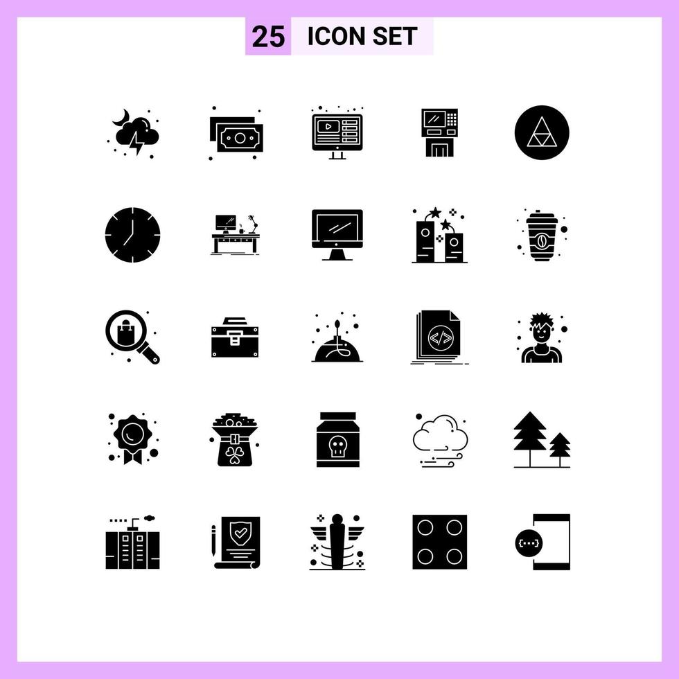 25 Creative Icons Modern Signs and Symbols of machine dispenser web cashpoint bankomat Editable Vector Design Elements