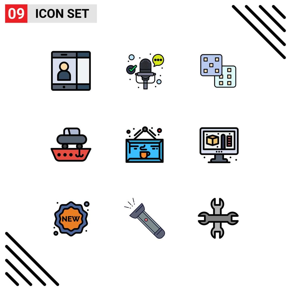 9 Creative Icons Modern Signs and Symbols of cup cafe probability drink transport Editable Vector Design Elements