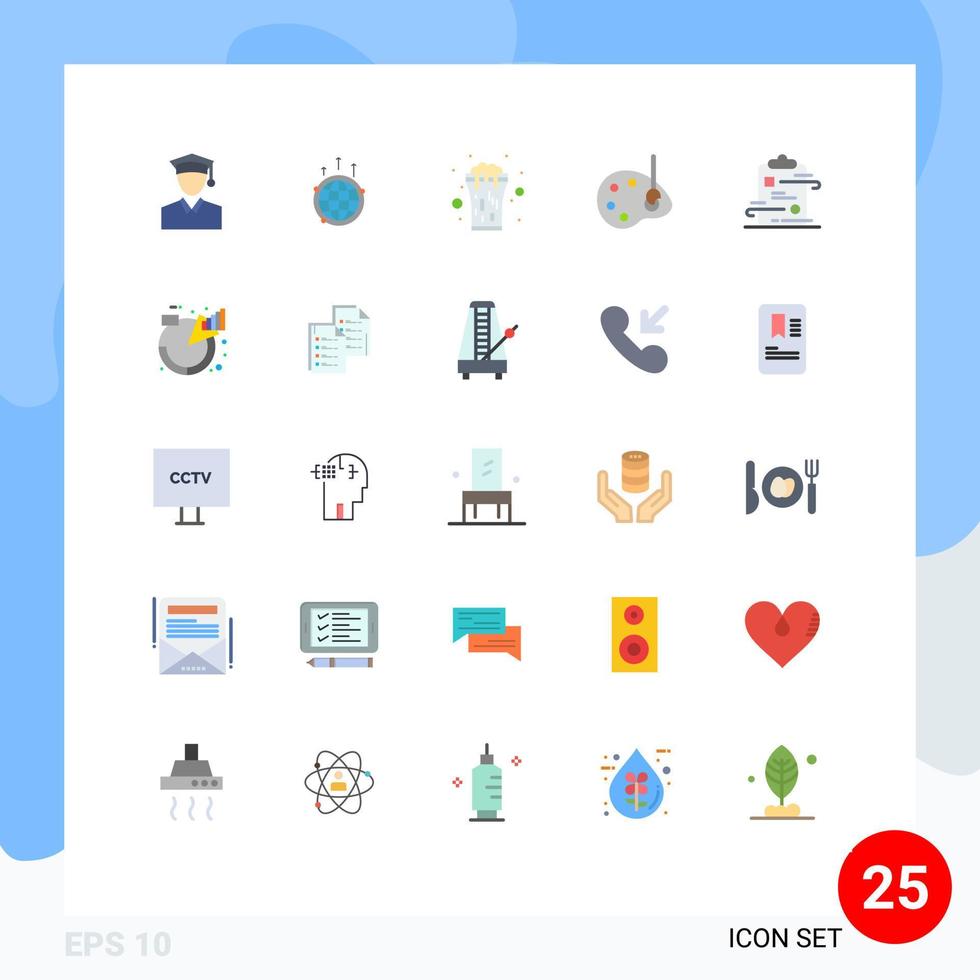 Set of 25 Modern UI Icons Symbols Signs for edit draw world art cheers Editable Vector Design Elements