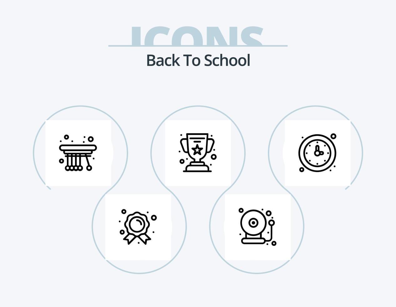 Back To School Line Icon Pack 5 Icon Design. study. rocket. watch. learn. education vector