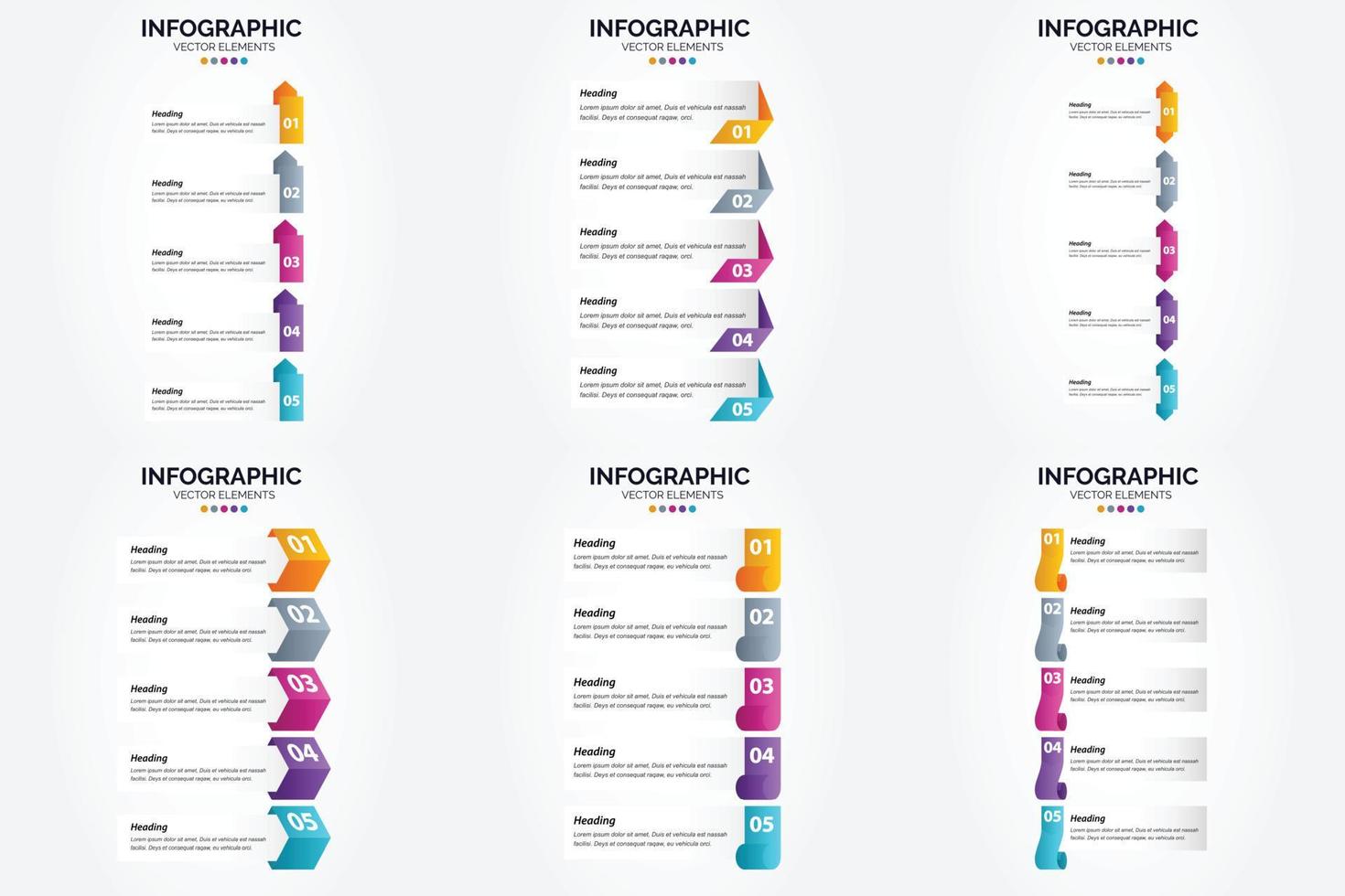 ilustración vectorial infografía conjunto de diseño plano para folleto publicitario y revista vector