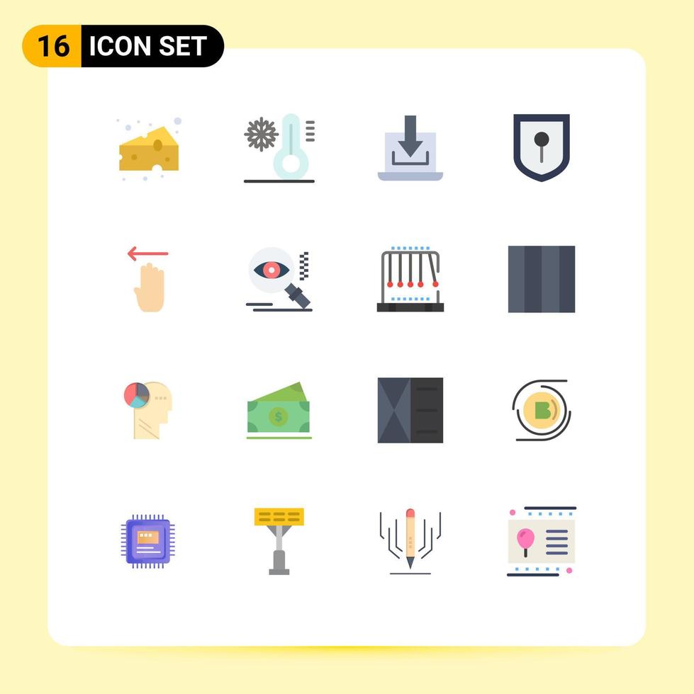 Set of 16 Modern UI Icons Symbols Signs for left four laptop finger location Editable Pack of Creative Vector Design Elements