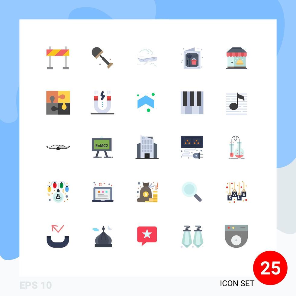 conjunto de 25 iconos modernos de la interfaz de usuario signos de símbolos para la celebración de la fiesta del avión de la ciudad del hotel elementos de diseño vectorial editables vector