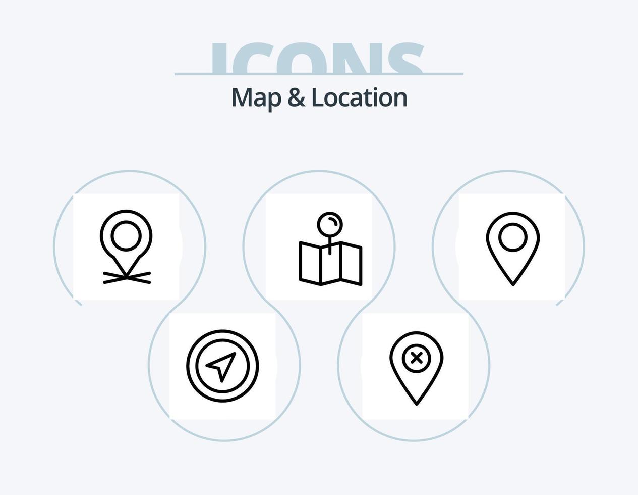 Map and Location Line Icon Pack 5 Icon Design. . location. pin. gps. marker vector