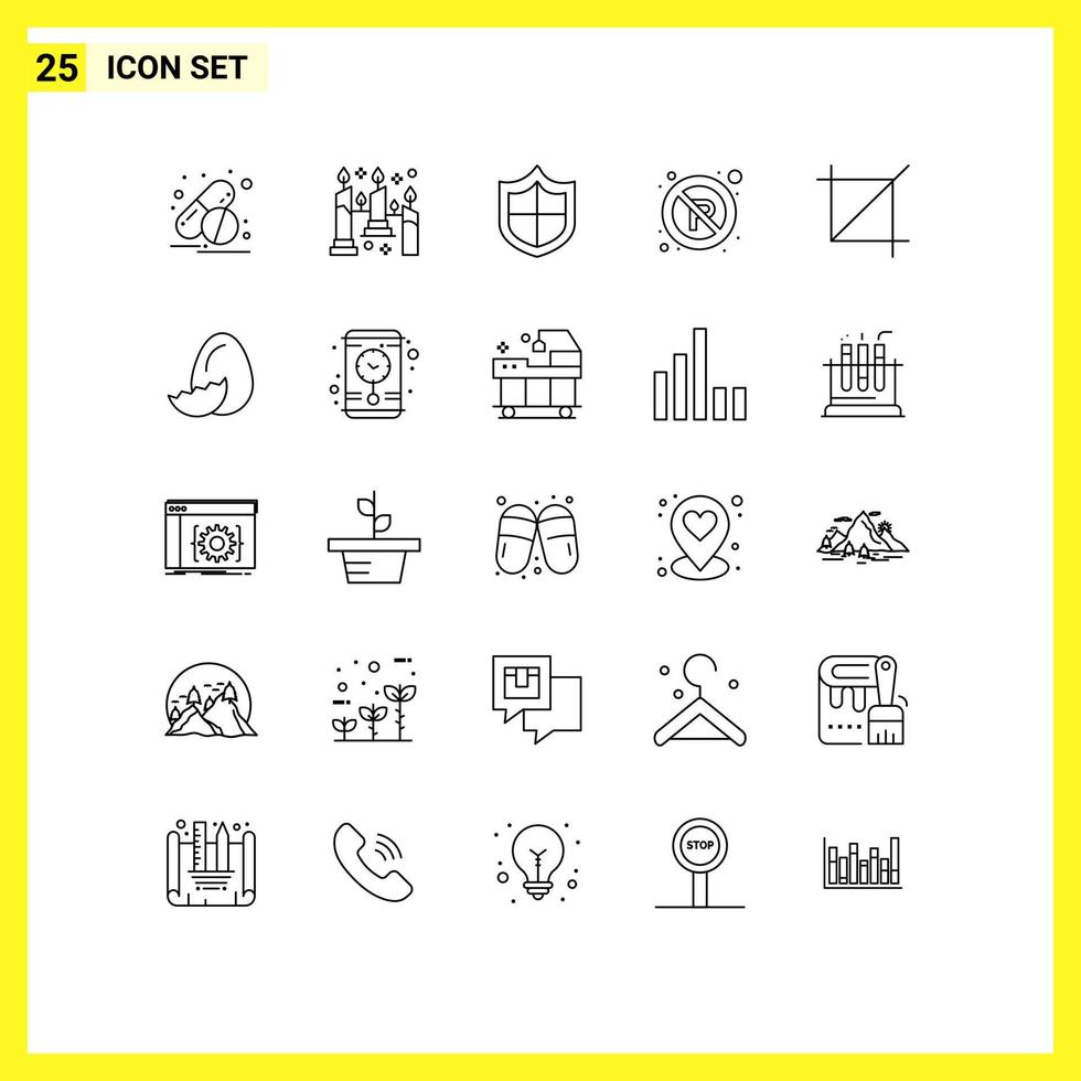 Group of 25 Lines Signs and Symbols for tool screen firewall crop regulatory Editable Vector Design Elements