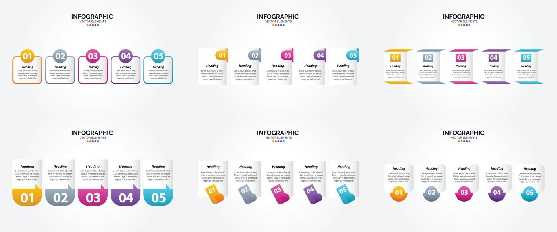 ilustración vectorial infografía conjunto de diseño plano para folleto publicitario y revista vector