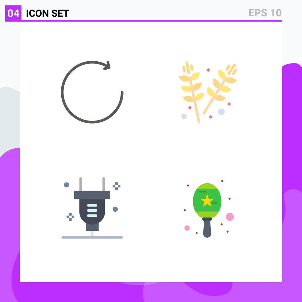 Modern Set of 4 Flat Icons and symbols such as arrow switch agriculture grains instrument Editable Vector Design Elements