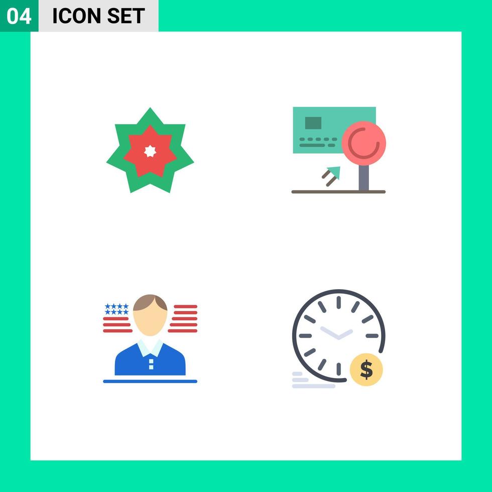 User Interface Pack of 4 Basic Flat Icons of holy fraud month banking american Editable Vector Design Elements