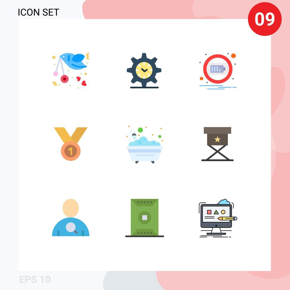 Stock Vector Icon Pack of 9 Line Signs and Symbols for medal award watch achieve notification Editable Vector Design Elements