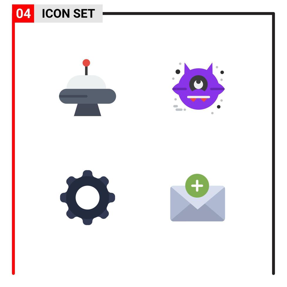 4 User Interface Flat Icon Pack of modern Signs and Symbols of abduction mobile animal application medical Editable Vector Design Elements