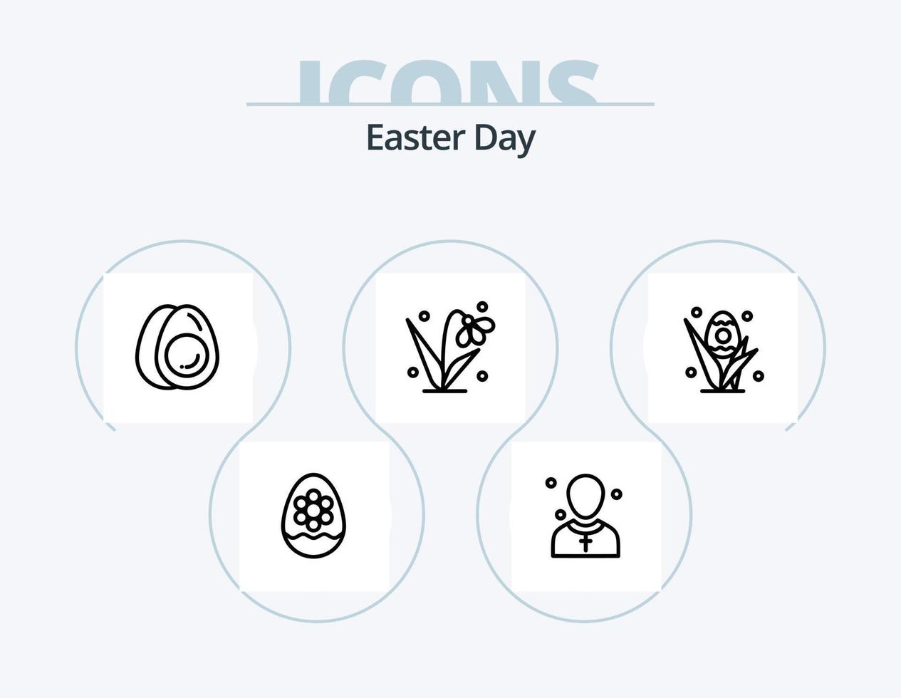 paquete de iconos de línea de Pascua 5 diseño de iconos. mariposa. Pascua de Resurrección. huevo. regalo. peso vector