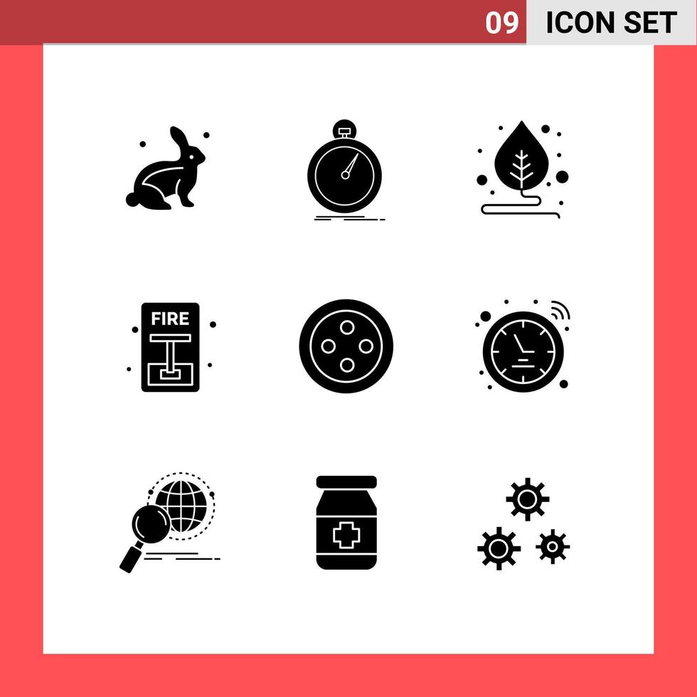9 Universal Solid Glyph Signs Symbols of stud fire sport evacuate emergency Editable Vector Design Elements