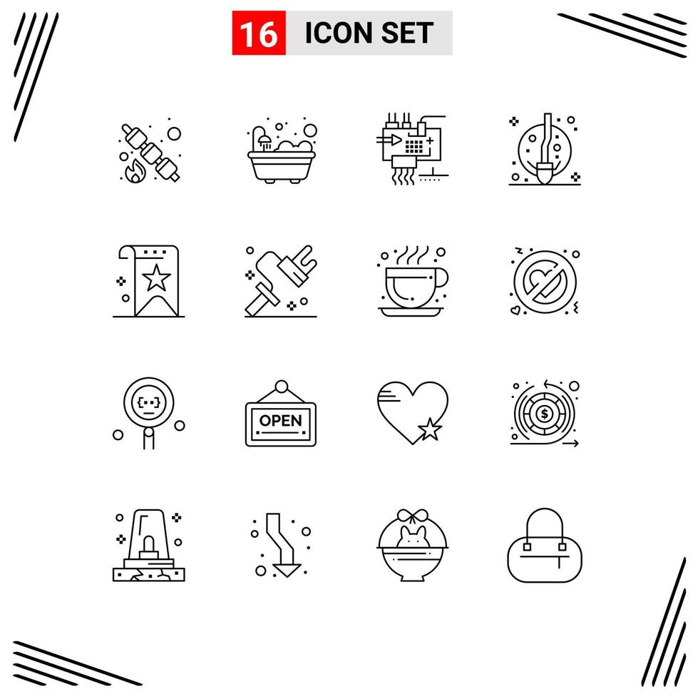 16 Creative Icons Modern Signs and Symbols of favorite witch customize moon broom Editable Vector Design Elements