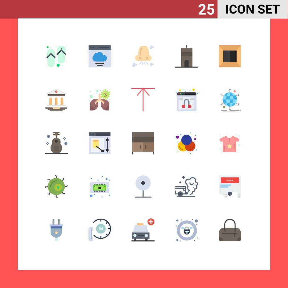 Universal Icon Symbols Group of 25 Modern Flat Colors of printer signal air buildings pollution Editable Vector Design Elements