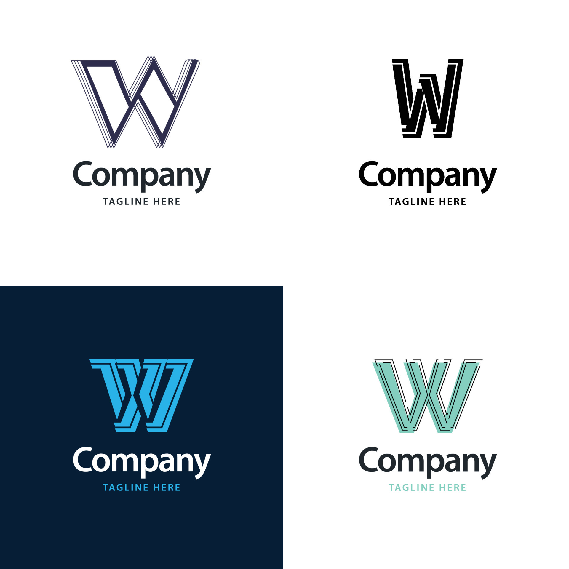 Free Vector  Letter w big logo pack design creative modern logos design  for your business