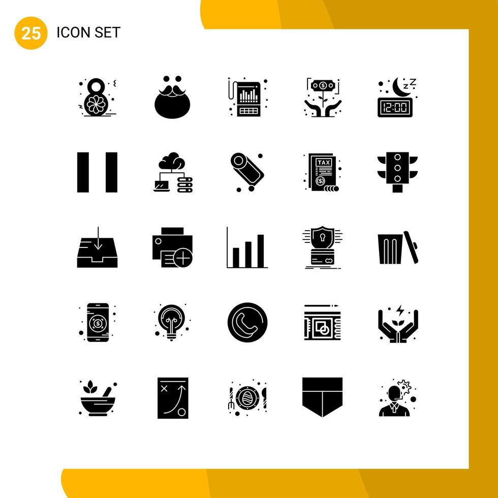 25 Creative Icons Modern Signs and Symbols of investor growth beared finance reporting Editable Vector Design Elements