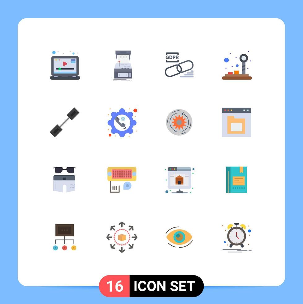 16 Universal Flat Colors Set for Web and Mobile Applications joystick control pad play control secure Editable Pack of Creative Vector Design Elements