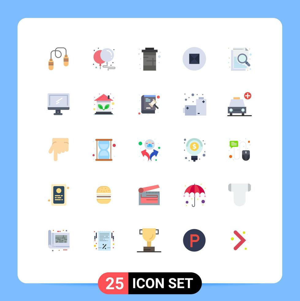 Set of 25 Modern UI Icons Symbols Signs for file symbols coke beliefs water Editable Vector Design Elements