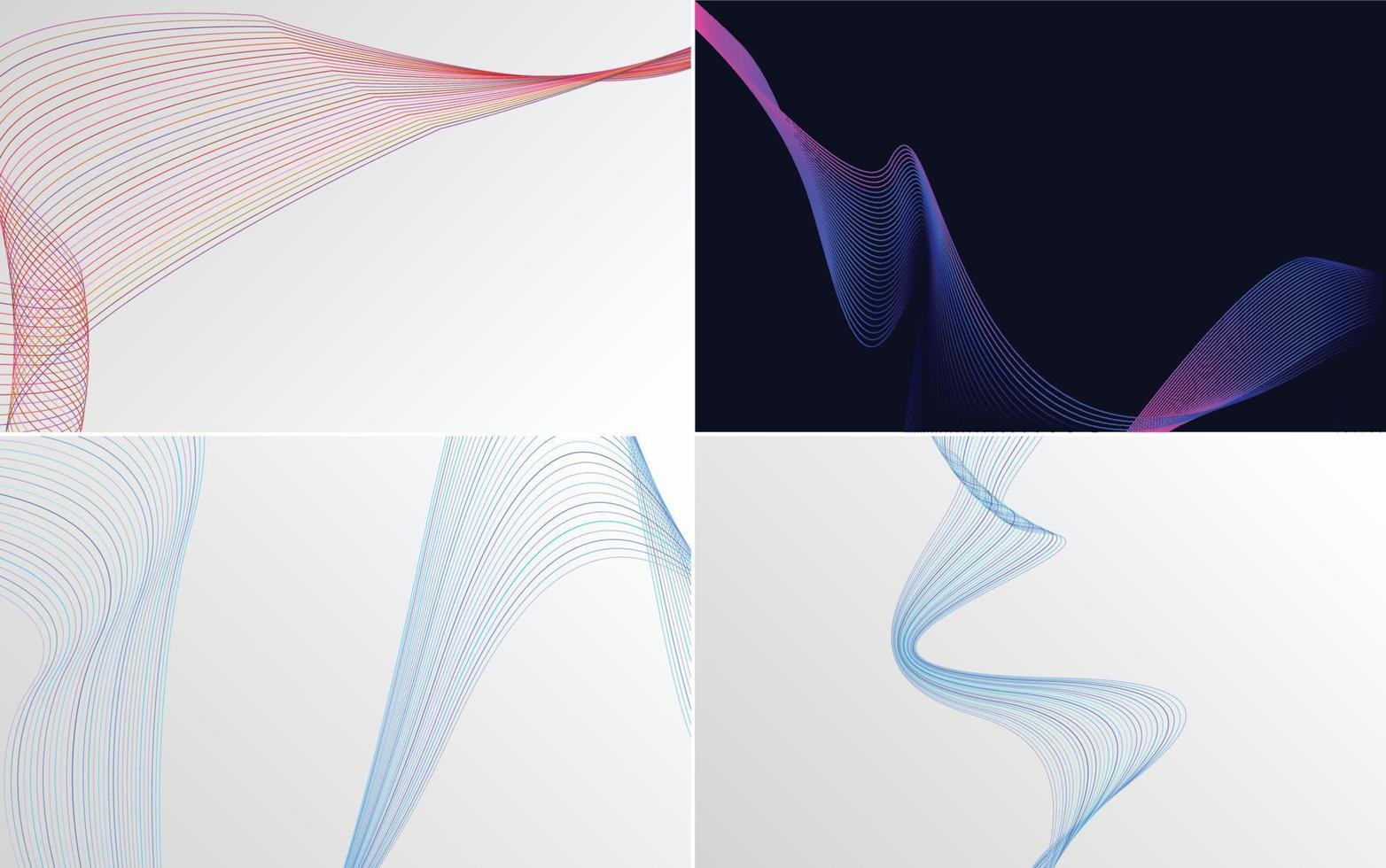 Collection of geometric minimal lines pattern set vector